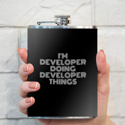 Фляга I'm developer doing developer things: на темном - фото 2