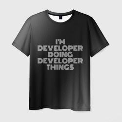 Мужская футболка 3D I'm developer doing developer things: на темном