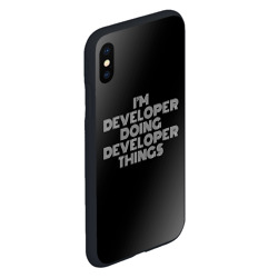 Чехол для iPhone XS Max матовый I'm developer doing developer things: на темном - фото 2