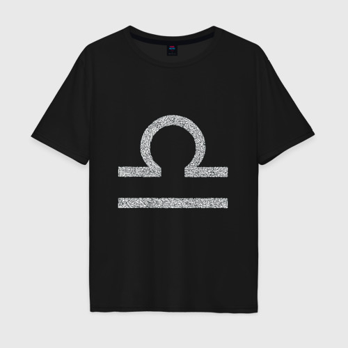Мужская футболка хлопок Oversize с принтом Весы - зодиак, вид спереди #2