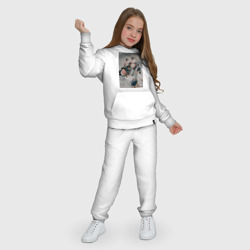 Костюм с принтом Stray Kids Maxident для ребенка, вид на модели спереди №4. Цвет основы: белый