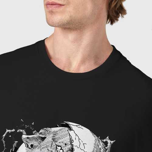 Мужская футболка хлопок Рыцарь - череп, цвет черный - фото 6