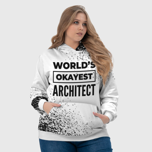 Женская толстовка 3D с принтом World's okayest architect - white, фото #4