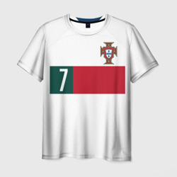 Футболка с принтом Роналду ЧМ 2022 Португалия выездная для женщины, вид спереди №1. Цвет основы: белый