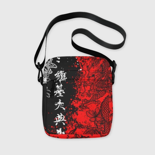 Сумка через плечо 3D Драконы и цветы