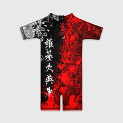 Детский купальный костюм 3D Драконы и цветы