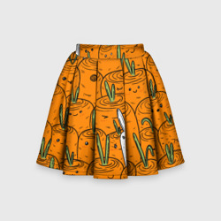 Милые кролики в морковном поле – Детская юбка-солнце 3D с принтом купить