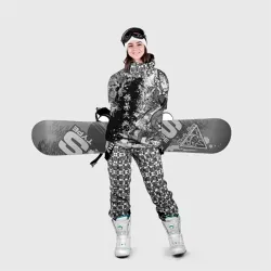 Накидка на куртку 3D Цветы и драконы - фото 2