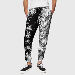 Цветы и драконы – Мужские брюки 3D с принтом купить