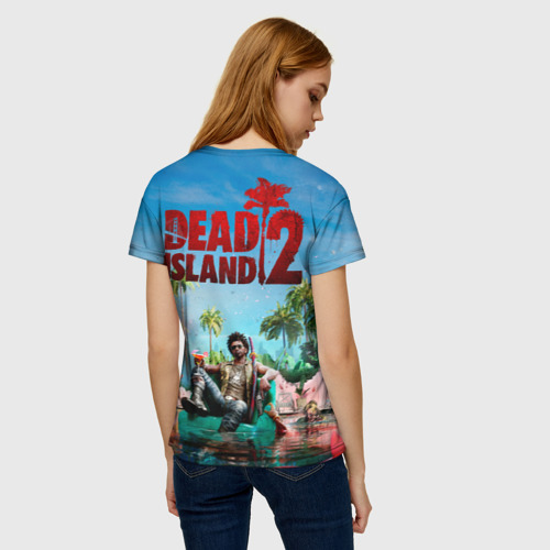 Женская футболка 3D Dead island two, цвет 3D печать - фото 4