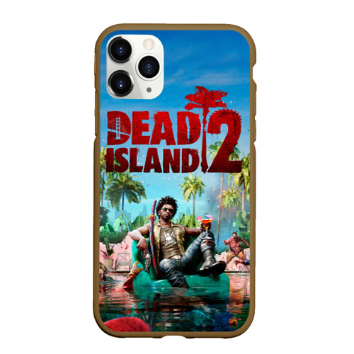 Чехол для iPhone 11 Pro Max матовый Dead island two, цвет коричневый