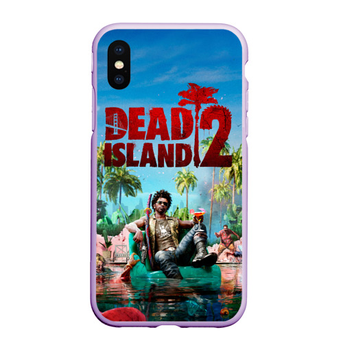 Чехол для iPhone XS Max матовый Dead island two, цвет сиреневый