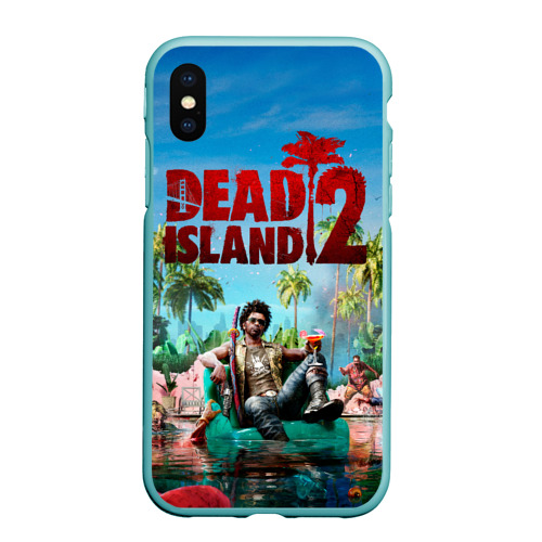 Чехол для iPhone XS Max матовый Dead island two, цвет мятный