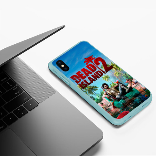 Чехол для iPhone XS Max матовый Dead island two, цвет мятный - фото 5