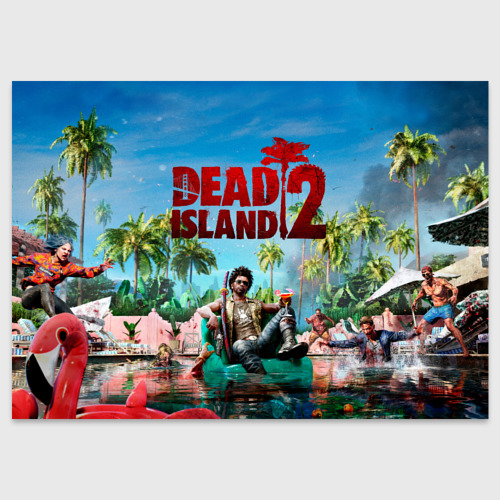 Поздравительная открытка Dead island two, цвет белый