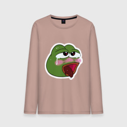 Мужской лонгслив хлопок Ahegao Pepe sticker