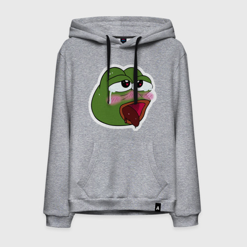 Мужская толстовка хлопок Ahegao Pepe sticker, цвет меланж