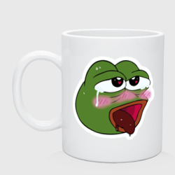 Кружка керамическая Ahegao Pepe sticker