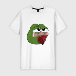 Мужская футболка хлопок Slim Ahegao Pepe sticker