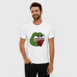 Мужская футболка хлопок Slim Ahegao Pepe sticker - фото 2