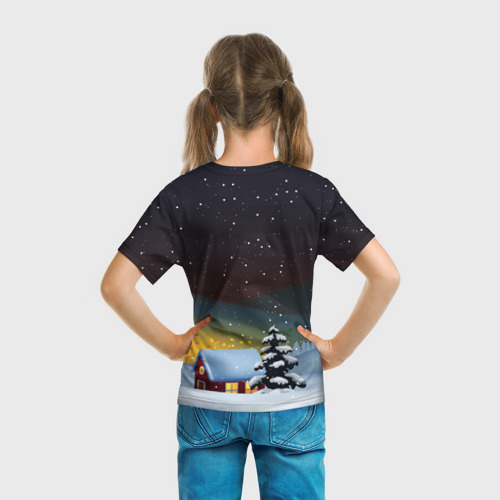 Детская футболка 3D с принтом Счастливый   заяц  2023, вид сзади #2