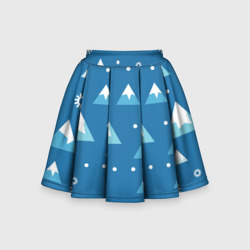 Снежные горы минималистичный паттерн – Детская юбка-солнце 3D с принтом купить