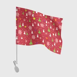 Флаг для автомобиля Red new year