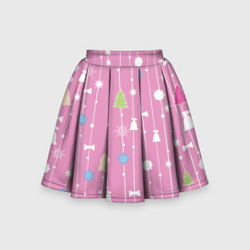 Розовый новый год – Детская юбка-солнце 3D с принтом купить