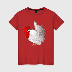 Петушок – Женская футболка хлопок с принтом купить со скидкой в -20%