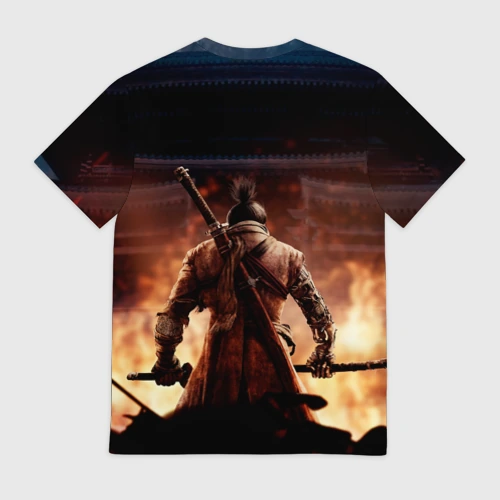 Мужская футболка 3D с принтом Sekiro: Shadows Die Twice, вид сзади #1