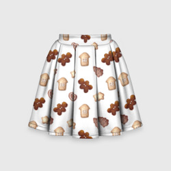 Новогоднее печенье - паттерн – Детская юбка-солнце 3D с принтом купить
