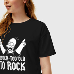 Женская футболка хлопок Oversize Рок не стареет - фото 2