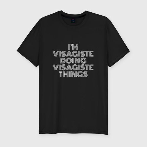 Мужская футболка хлопок Slim I'm visagiste doing visagiste things, цвет черный