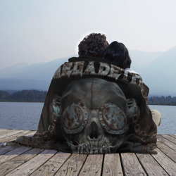 Плед с принтом Megadeth - steampunk - skull для любого человека, вид спереди №3. Цвет основы: 3d (велсофт)