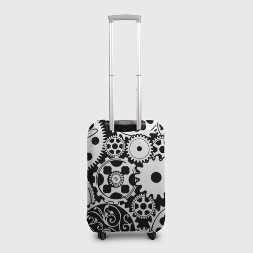Чехол для чемодана 3D Шестеренки в черно-белом стиле, цвет 3D печать - фото 2