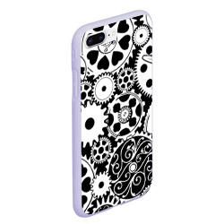 Чехол для iPhone 7Plus/8 Plus матовый Шестеренки в черно-белом стиле - фото 2