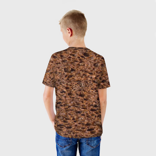 Детская футболка 3D с принтом Мякиш черного хлеба, вид сзади #2