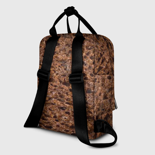 Женский рюкзак 3D с принтом Мякиш черного хлеба, вид сзади #1
