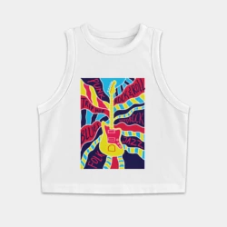 Женская укороченная майка-топ хлопок Гитара и стили музыки