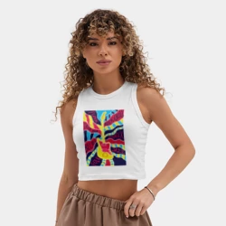 Женская укороченная майка-топ хлопок Гитара и стили музыки - фото 2