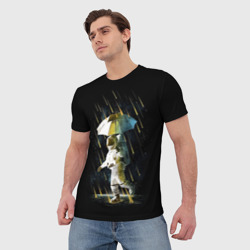 Мужская футболка 3D Прогулка под метеорами - фото 2