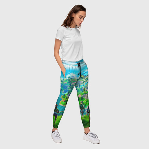 Женские брюки 3D с принтом Фортнайт, вид сбоку #3