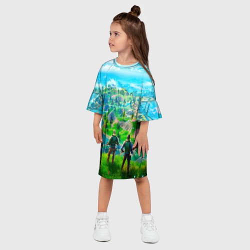 Детское платье 3D с принтом Фортнайт, фото на моделе #1