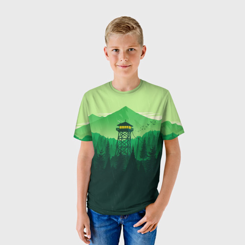 Детская футболка 3D с принтом Файрвотч, фото на моделе #1