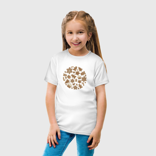 Детская футболка хлопок с принтом Имбирные пряники, вид сбоку #3