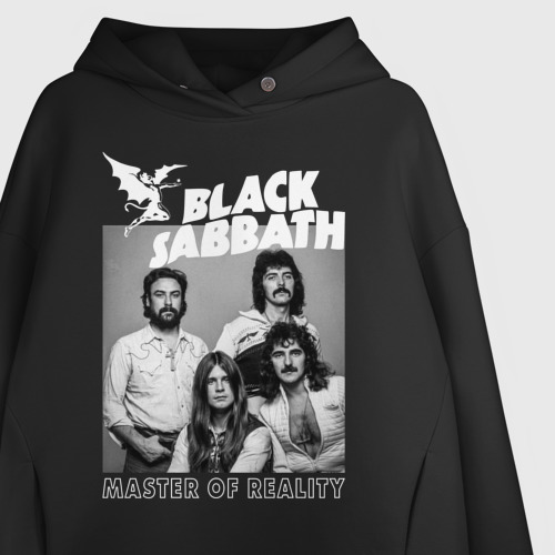 Женское худи Oversize хлопок Black Sabbath rock, цвет черный - фото 3