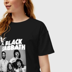 Женская футболка хлопок Oversize Black Sabbath rock - фото 2