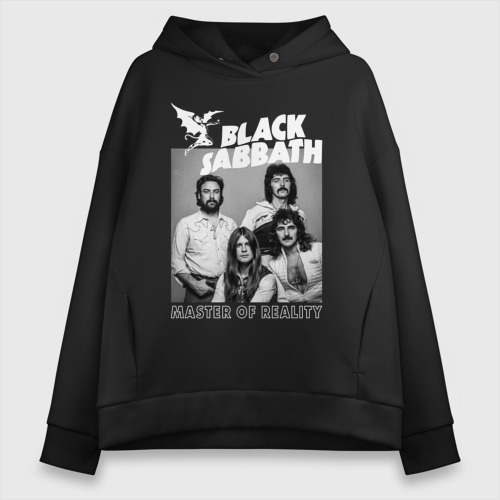 Женское худи Oversize хлопок Black Sabbath rock, цвет черный