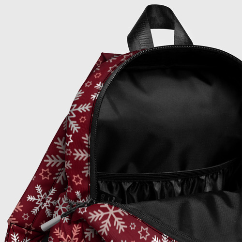 Детский рюкзак 3D с принтом Новогодний узор из снежинок, фото #4