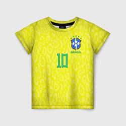 Футболка с принтом Неймар ЧМ 2022 сборная Бразилии для мужчины, вид спереди №1. Цвет основы: белый